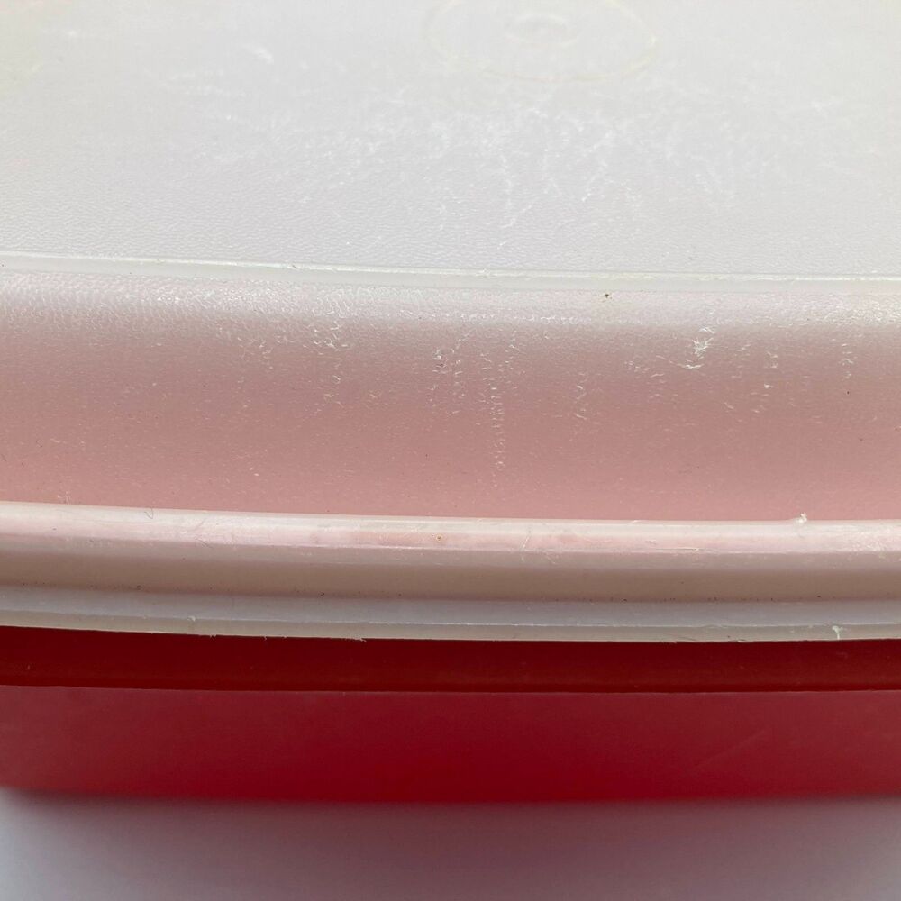 Vintage Tupperware Orange Red Pack N Carry Lunch Box 1254-9 - Picture 4 of 10
